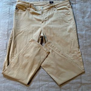 AG Adriano Goldschmied Men’s tan Jeans, the Everett, slim straight, 40 x 32